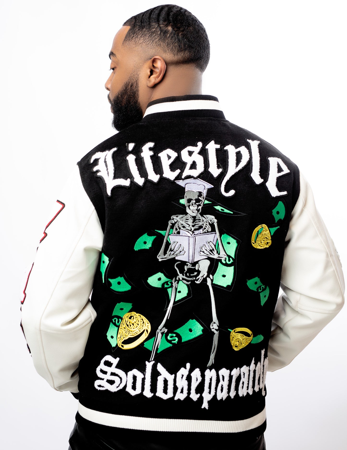 ML Varsity Jacket- B&W (UNISEX)