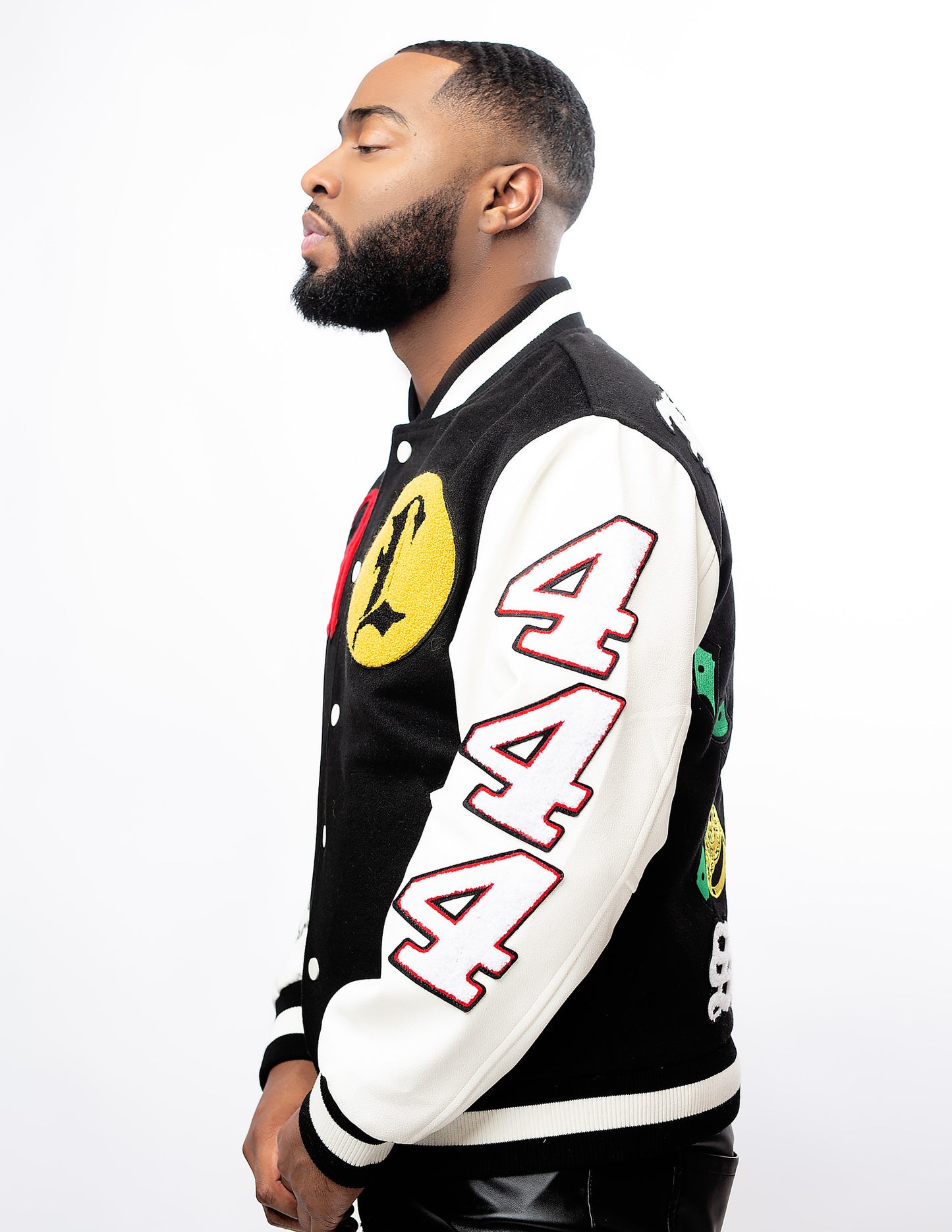 ML Varsity Jacket- B&W (UNISEX)