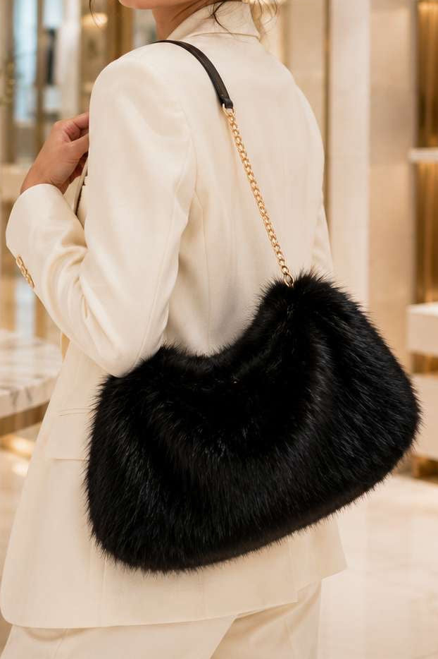 Helen Fur Shoulder Bag (Small)
