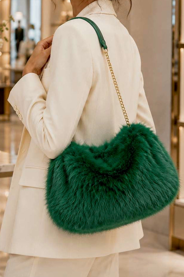 Helen Fur Shoulder Bag (Small)
