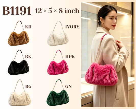 Helen Fur Shoulder Bag (Small)