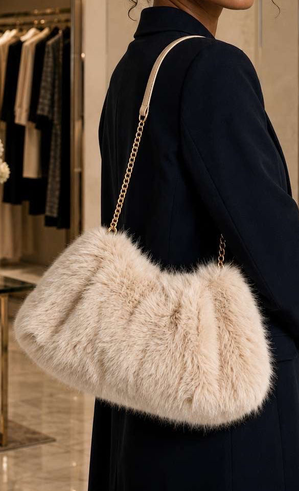 Helen Fur Shoulder Bag (Small)